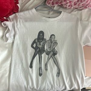 in print we trust baby tee white